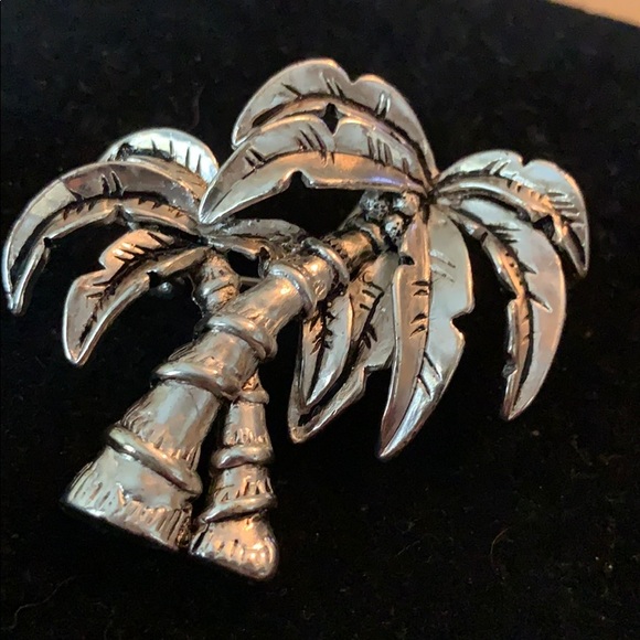 Twin Palm Tree Necklace and Matching Earring Set - Picture 2 of 7